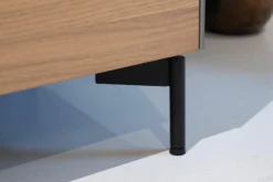 Sideboard Side Model 1 Front Fenix Grigio Antrim Grau Und Amerikanische Walnuss Füße Schwarz