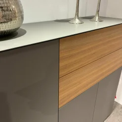 Sideboard Side Smart Lack GN Granite Grau Und Smart Lack Fenix FE GRL Grigio Londra Grau Akzente Raw American Walnut