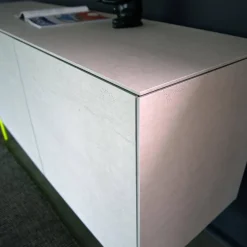 Sideboard Soma Beton Optik Grau Gestell Neon Gelb