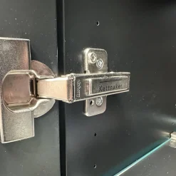 Sideboard Soma Korpus Lack Schwarz Matt Gittergestell Metall Schwarz Abdeckplatte Grau Spiegel Matt