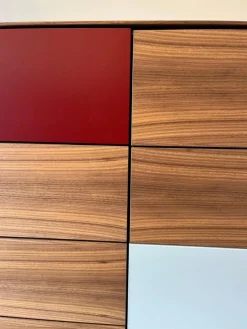 Sideboard Soma Nussbaum Front Lack Taupe Matt Grau Rot Weiß Mit Schubladen Und Tür Mit Regalboden