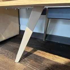 Sideboard Talio Knorrige Eiche Puro Geölt Floatglas 137 Platin Grau Matt