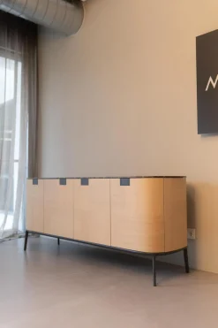 Sideboard Tesaurus Front Eiche Hell Innen Ahorn Frise Abdeckplatte Marmor Emperador Grau