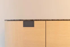 Sideboard Tesaurus Front Eiche Hell Innen Ahorn Frise Abdeckplatte Marmor Emperador Grau