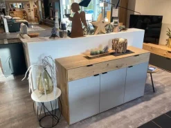 Sideboard Tucson Wildeiche Massiv Soft Gebürstet Und Lack Samtgrau