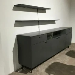 Sideboard Vino Lack Schiefergrau Schwarz Grau Inklusive Beleuchtung Ohne Wandboards