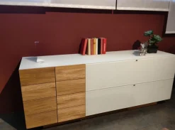 Sideboard V-Montana Wildeiche Deckplatte Weißglas Satiniert