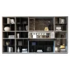 Sideboard Wall System Korpus Lack Matt Arena Grau Rückwand Und Gittereinsätze Metallisch Lackiert Bronze