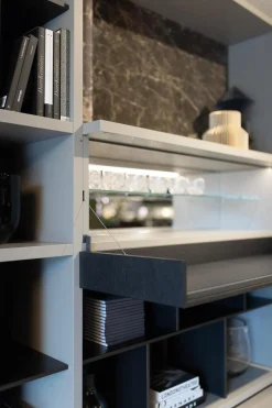 Sideboard Wall System Korpus Lack Matt Arena Grau Rückwand Und Gittereinsätze Metallisch Lackiert Bronze