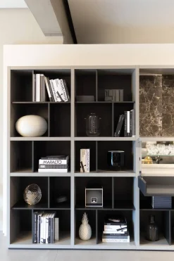 Sideboard Wall System Korpus Lack Matt Arena Grau Rückwand Und Gittereinsätze Metallisch Lackiert Bronze