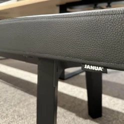 Sitzbank BB 32 Connect Leder Orient Ebony Schwarz Gestell Tiefschwarz Pulverbeschichtet Matt Füße Eiche Schwarz