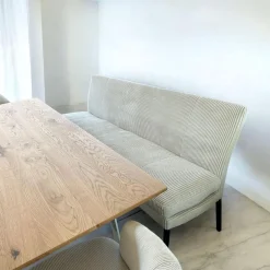 Sitzbank Monza Stoff Rebell Cream Beige Gestell Schwarz Pulverbeschichtet