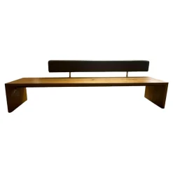 Sitzbank SC02 Europäische Eiche Natur Geölt Rückenteil Bezug Leder Elefant Anthrazit