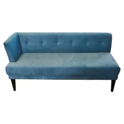 Sitzbank Smilla Stoff Atil Türkis Holzfuß Dunkelbraun