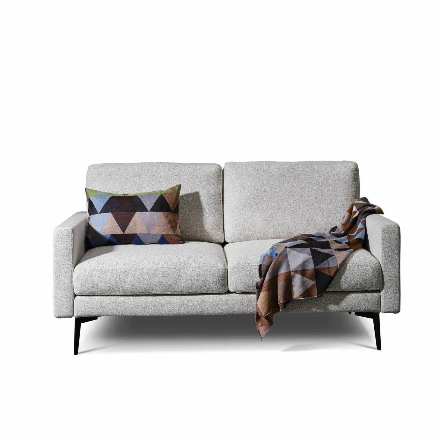 2-Sitzer Sofa Altopiano Stoff AB Chill JAB 1026-071 Grau Füße Metall Schwarz Gepulvert