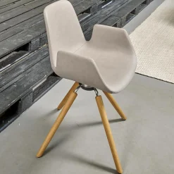 Sitzgruppe Armlehnstuhl Step Bezug Eco Kunstleder Schlamm Gestell Eiche