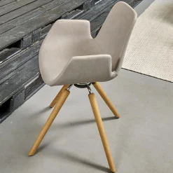 Sitzgruppe Armlehnstuhl Step Bezug Eco Kunstleder Schlamm Gestell Eiche