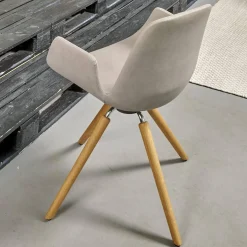 Sitzgruppe Armlehnstuhl Step Bezug Eco Kunstleder Schlamm Gestell Eiche