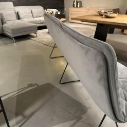 Sitzgruppe Arva Stitch Stoff Seven Dolphine 180 Grau Gestell Metall Anthrazit