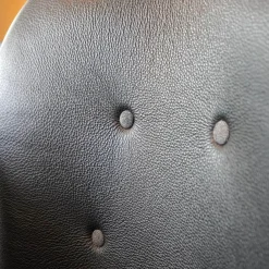 Sitzgruppe Dreharmlehnstuhl Primum Bezug Schwarzes Leder Metallgestell Pulverbeschichtet