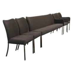 Sitzgruppe Duo Und Monica Leder Tendens Royal Blue Blau Stoff Tempt Grey Blue Blau Gestell Edelstahl