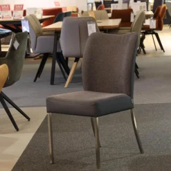 Sitzgruppe Duo Und Monica Leder Tendens Royal Blue Blau Stoff Tempt Grey Blue Blau Gestell Edelstahl