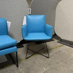 Sitzgruppe Jalis Und Mell Leder 109 Napoli 5856 Petrol Blau Gestell Draht Schwarz Pulverbeschichtet