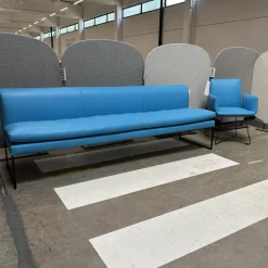 Sitzgruppe Jalis Und Mell Leder 109 Napoli 5856 Petrol Blau Gestell Draht Schwarz Pulverbeschichtet