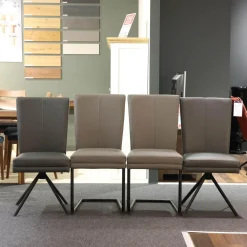 Sitzgruppe Lavie Color Line Leder Napoli Anthrazit Und Schiefergrau Gestell Eisen Schwarz Ohne Tisch