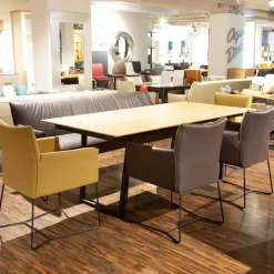 Sitzgruppe Picara Leder 3 Lomé Anthrazit Und Stoff VI Hugo Mustard Gelb Gestell Metall Schwarz