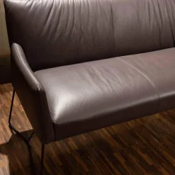 Sitzgruppe Picara Leder 3 Lomé Anthrazit Und Stoff VI Hugo Mustard Gelb Gestell Metall Schwarz