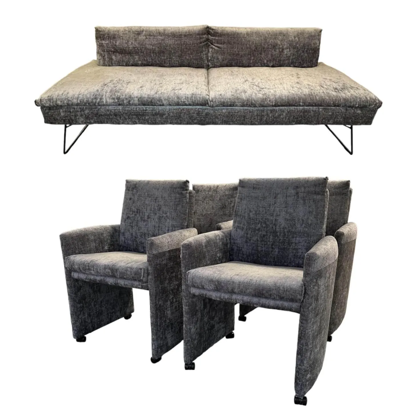 Sitzgruppe Stoff Jab 2 211094 Grau Füße Schwarz