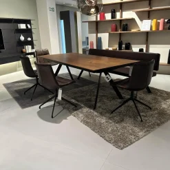Sitzgruppe Stuhl Marel Und Bank Carim Leder Vitoria Ebony 2122 Dunkelbraun Braun Gestell Aluminium Schwarz