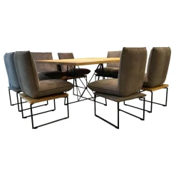 Sitzgruppe Tablo Leder Navajo Elefant 2020 63 Plateau Alteiche Und Plateau Bezogen Leder Untergestell Pulverbeschichtet Schwarz Matt Ohne Tisch