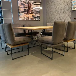 Sitzgruppe Tablo Leder Navajo Elefant 2020 63 Plateau Alteiche Und Plateau Bezogen Leder Untergestell Pulverbeschichtet Schwarz Matt Ohne Tisch