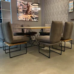 Sitzgruppe Tablo Leder Navajo Elefant 2020 63 Plateau Alteiche Und Plateau Bezogen Leder Untergestell Pulverbeschichtet Schwarz Matt Ohne Tisch