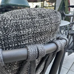 Sitzgruppe Tisch Basket BC07 Porfido Verde Schwarz Grau Schwarz Stuhl Erica Geflecht Anthrazit Gestell Anthrazit Mit Grilltisch Bundle