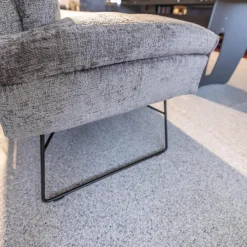 Sitzgruppe WK 790 Bezug Stoff B3094 Basalt Grau Gestell Metall Schwarz