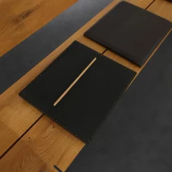 Sitzgruppe Zweigl Kunstleder Sixty Mocca Schwarz Anthrazit Rustikale Asteiche Versiegelt Und Gestell Stahl Nickelfarbig Gebürstet