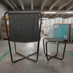 Sling Sessel Mit Hocker Stoff Elitis Lontan Gestell Brüniertes Messing