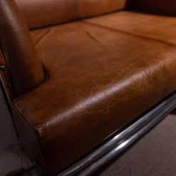 Sofa 21688 Autoform Ambassador mit Scheinwerfern Leder/Metall weiß braun-rot Vintage