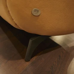 Sofa 4170 Echtleder 35 Mariposa Skin Metallfuß 63 Anthrazit mit Kopfteilverstellung