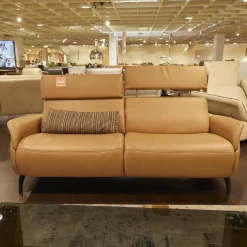 Sofa 4170 Echtleder 35 Mariposa Skin Metallfuß 63 Anthrazit mit Kopfteilverstellung