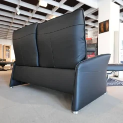 Sofa 4929 Leder 31 Longsoft Rabe Schwarz Fuß Aluminium Mit Relaxfunktion