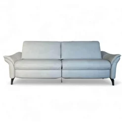 Sofa 1178 Spektra Echtleder Leonessa Azur Blau Grau Füße Metall Anthrazit Mit Elektrischer Wallfree Funktion