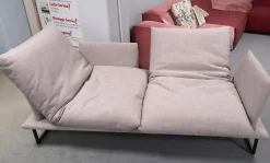 Sofa 18007 Stoff Platin Grau 1110/60 Fuß Kufe Schwarz mit Drehfunktion