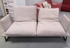 Sofa 18007 Stoff Platin Grau 1110/60 Fuß Kufe Schwarz mit Drehfunktion