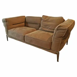 Sofa Adda Leder Pelle 702 Deluxe Braun Grün Gestell Schwarzchrom