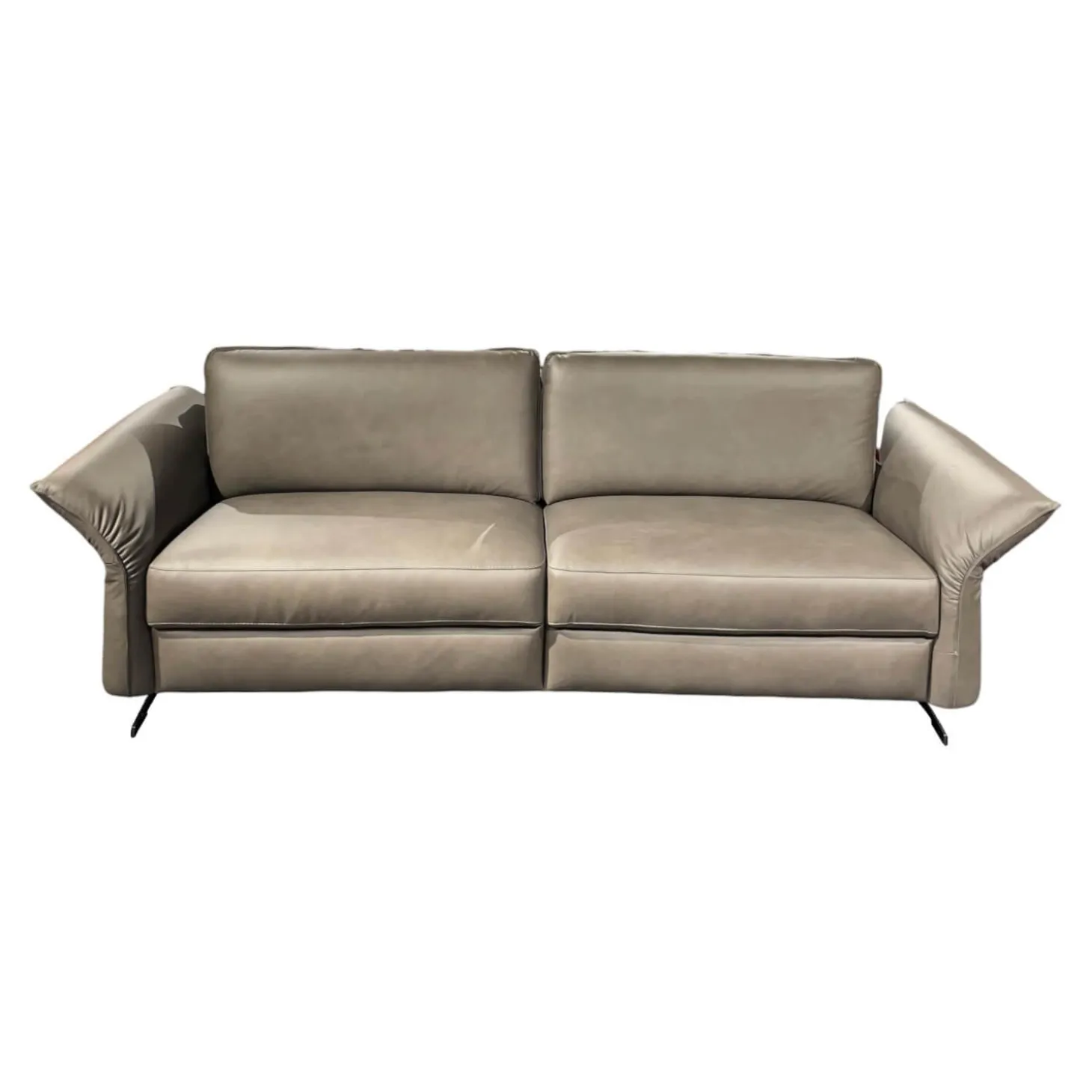 Sofa Adora Bezug Leder Kenia LG1 Grey Grau Füße Schwarz 01BL