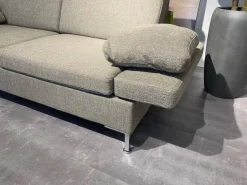 Sofa Alba All In One 67608 Stoff 2480 23 Grau Winkelfuß Verchromt Pulverbeschichtet Mit Kissen
